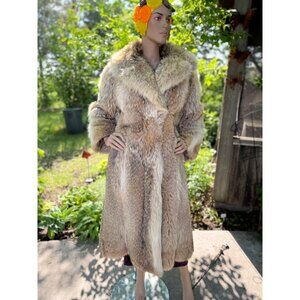 Vintage Coyote Full Length Fur Coat HURTIG Furs